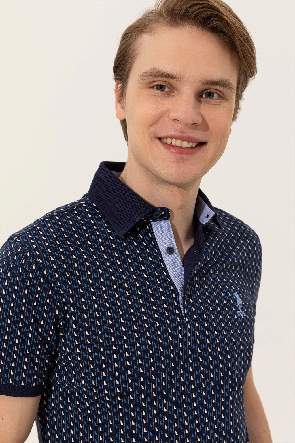 U. S. Polo Assn Мужская темно-синяя футболка с воротником-поло - U.s. polo assn фото 8