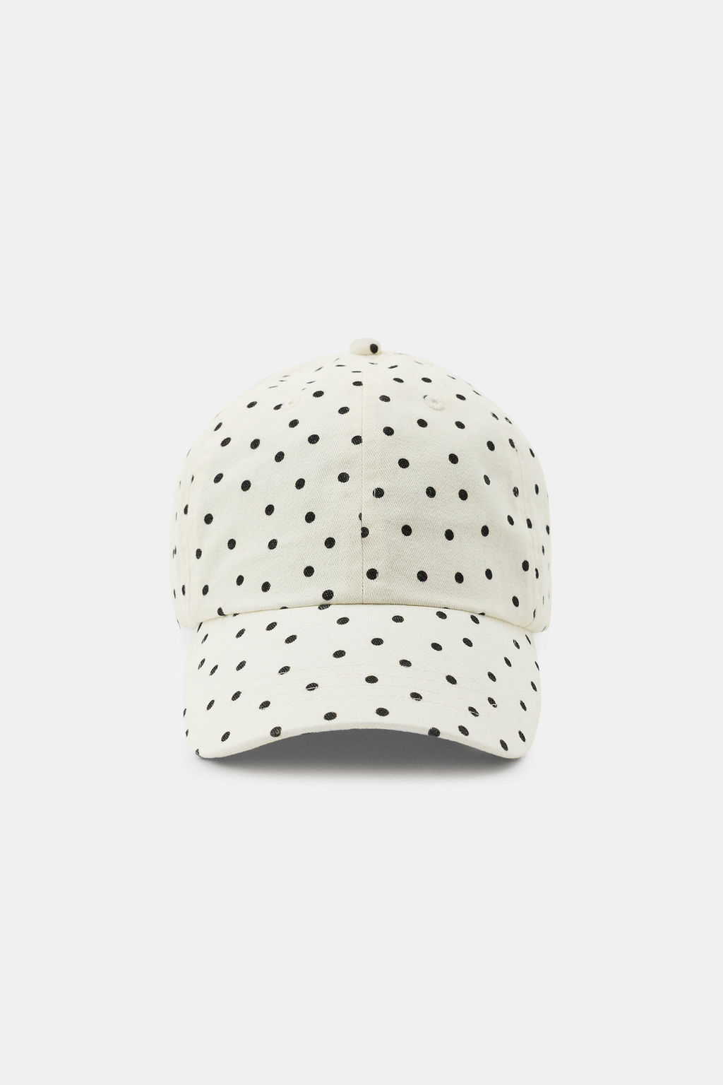 GORRA SARGA TOPOS BORDADOS CORAZONES / Crudo
