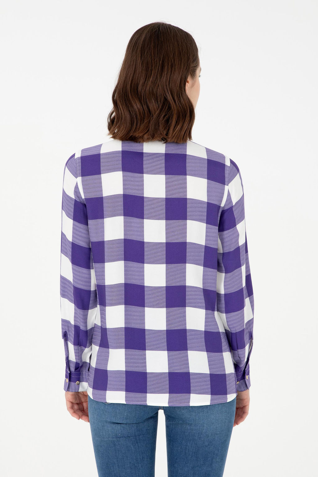 Женская фиолетовая рубашка с длинным рукавом Неожиданная скидка в корзине - U.s. polo assn фото 5
