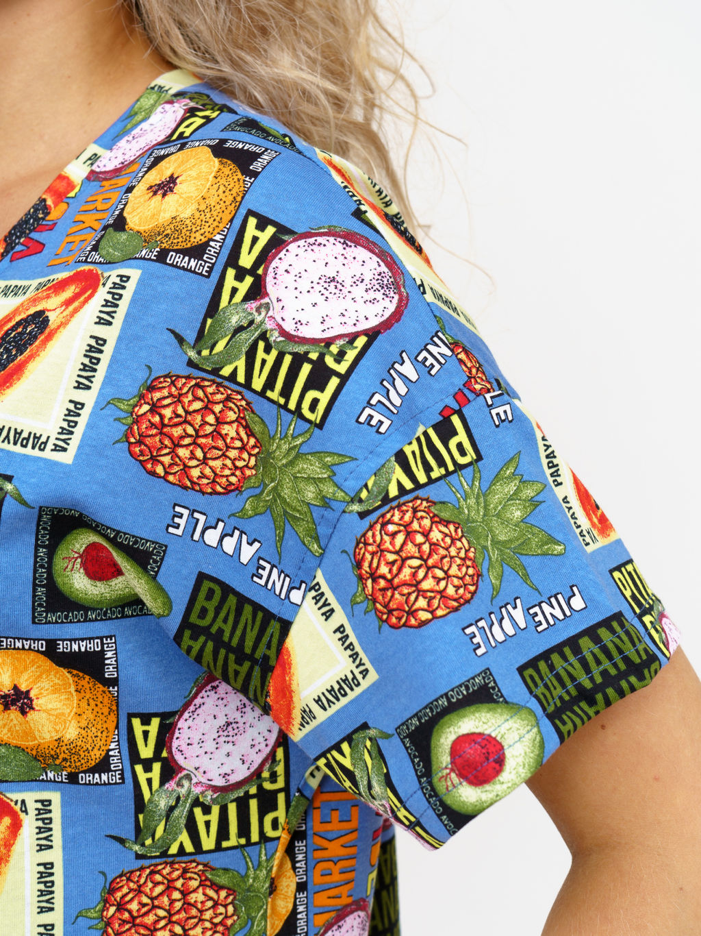 752 Платье "Тропики/голубой"