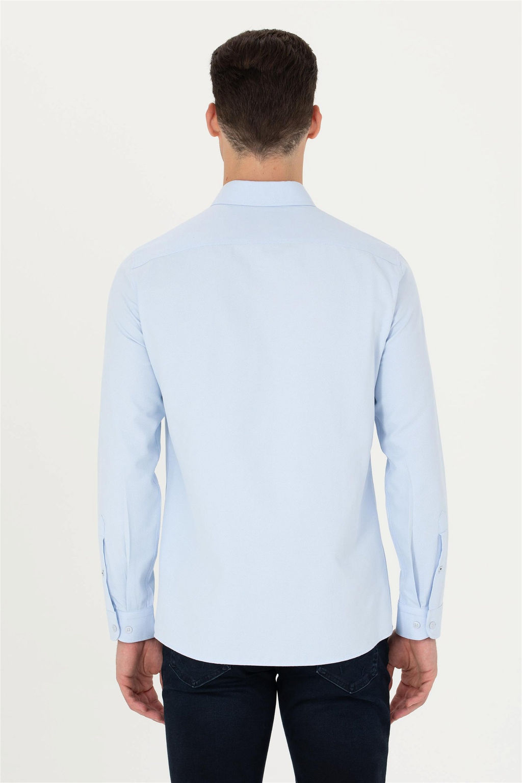 Мужская голубая базовая рубашка с длинным рукавом - U.s. polo assn фото 12
