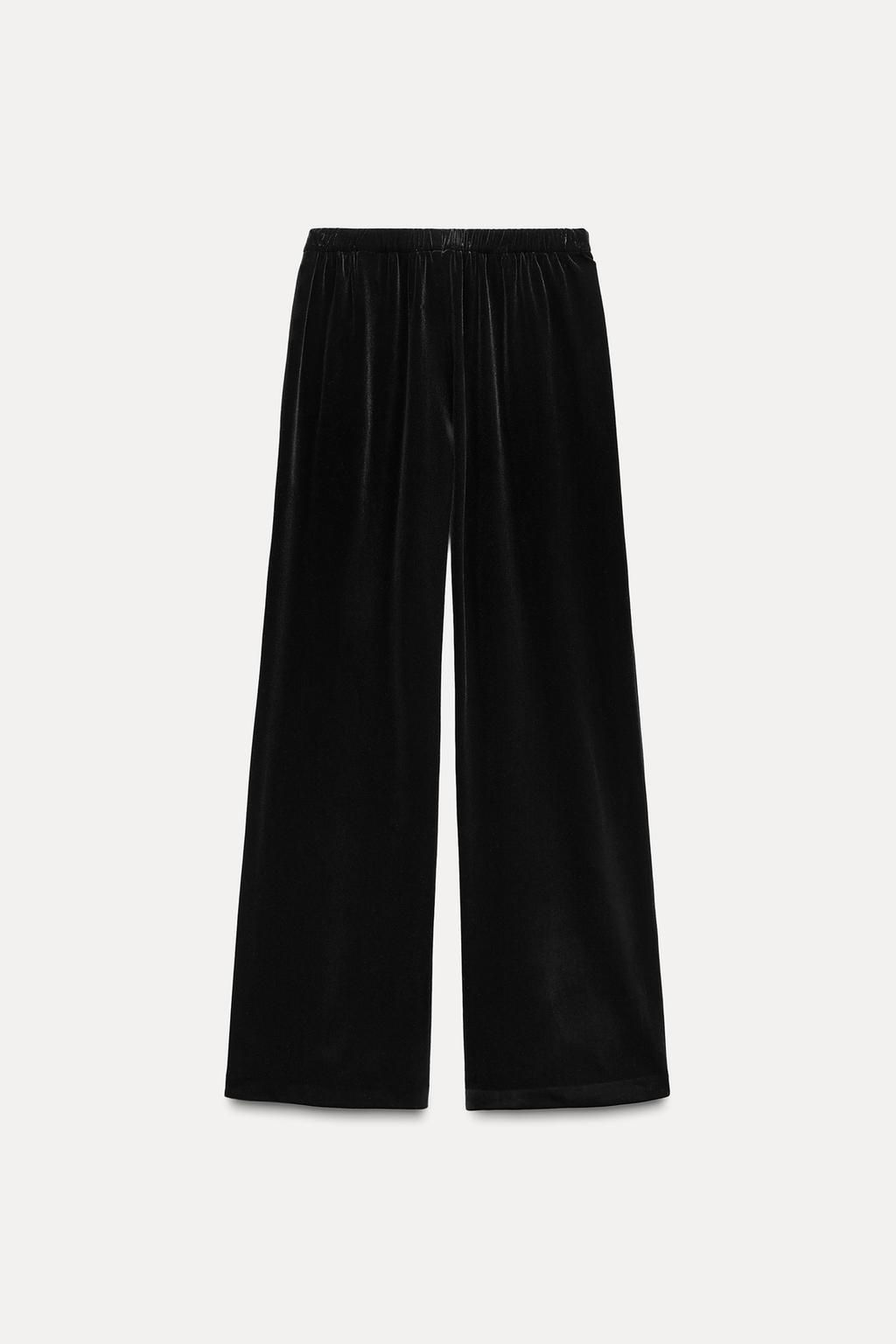 WIDE VELVET TROUSERS - Zara фото 6