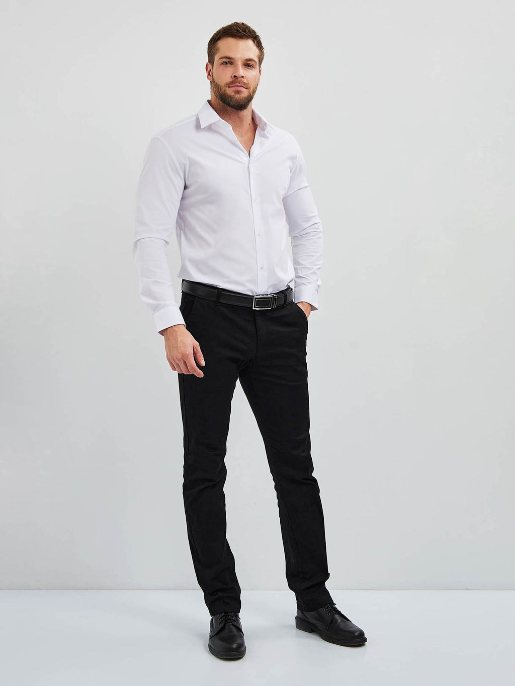 Сорочка мужская длинный рукав CASINO c100/156/WH/SZV STRETCH  фото 7