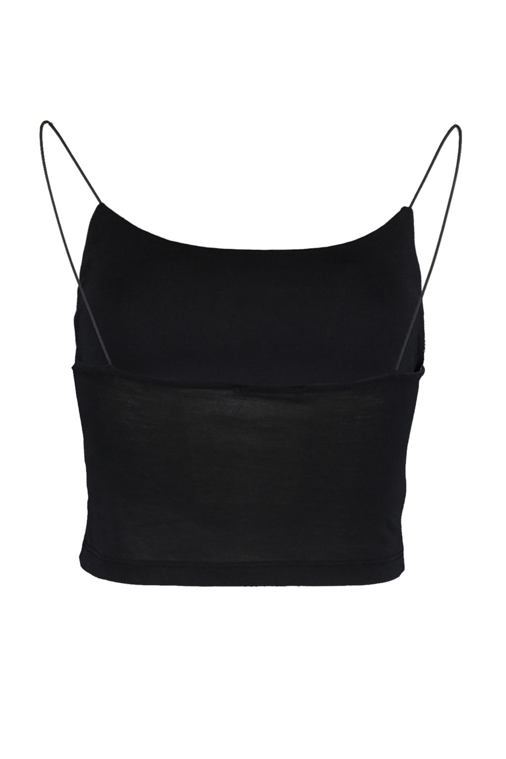 Siyah Pamuklu Spagetti Ask?l? Fitted/Vucuda Oturan Crop Esnek Orme Atlet TWOSS20AL0006