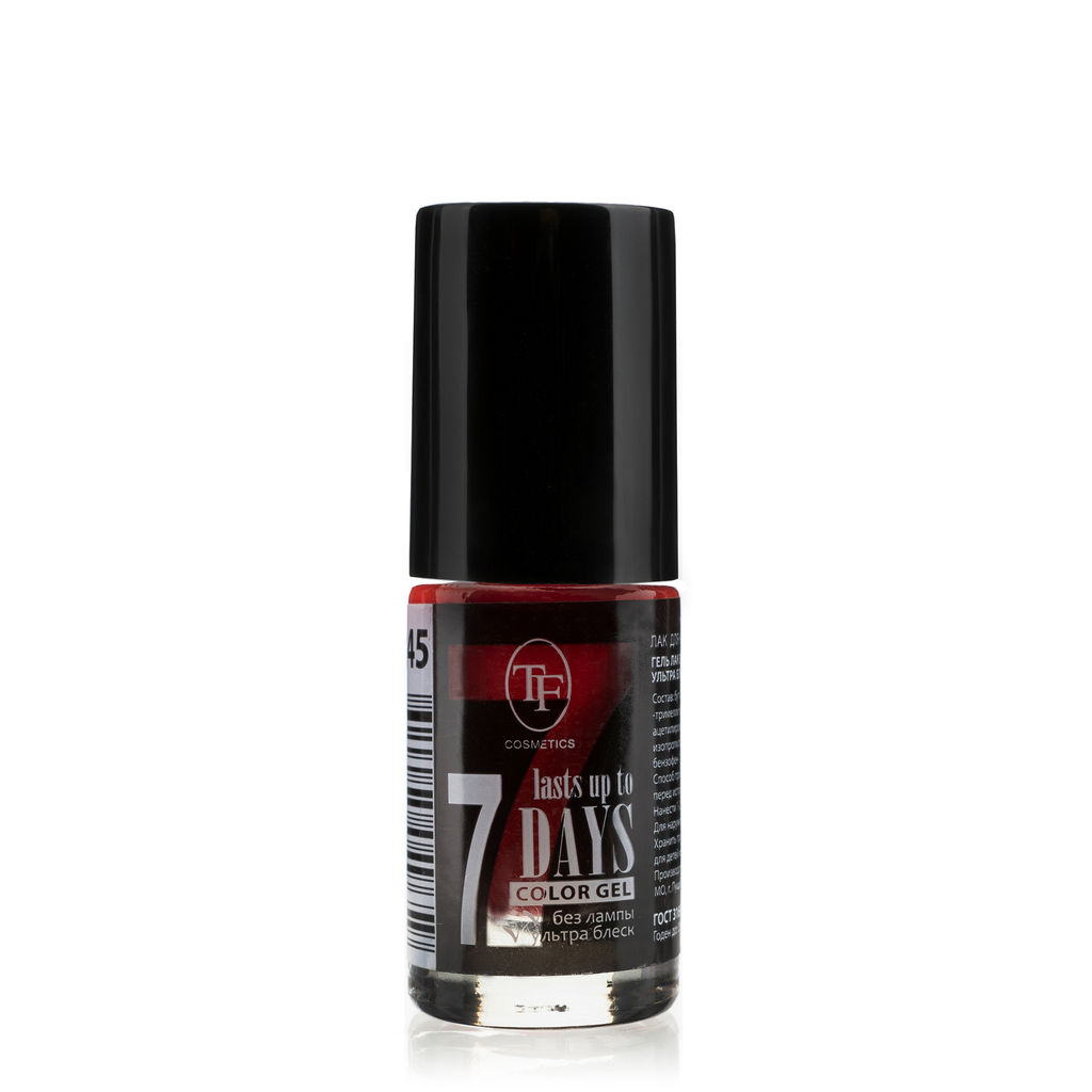TF Лак для ногтей COLOR GEL тон 245 Dark red/Темно-красный 8мл