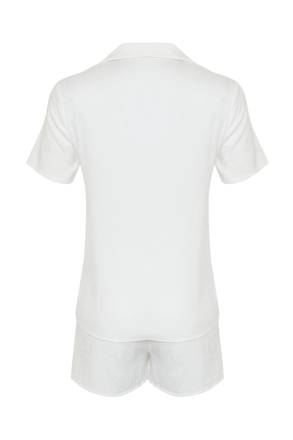 Trendyolmilla Beyaz Kedi Nak?sl? Sortlu Dokuma Pijama Tak?m? THMSS24PT00123  фото 9