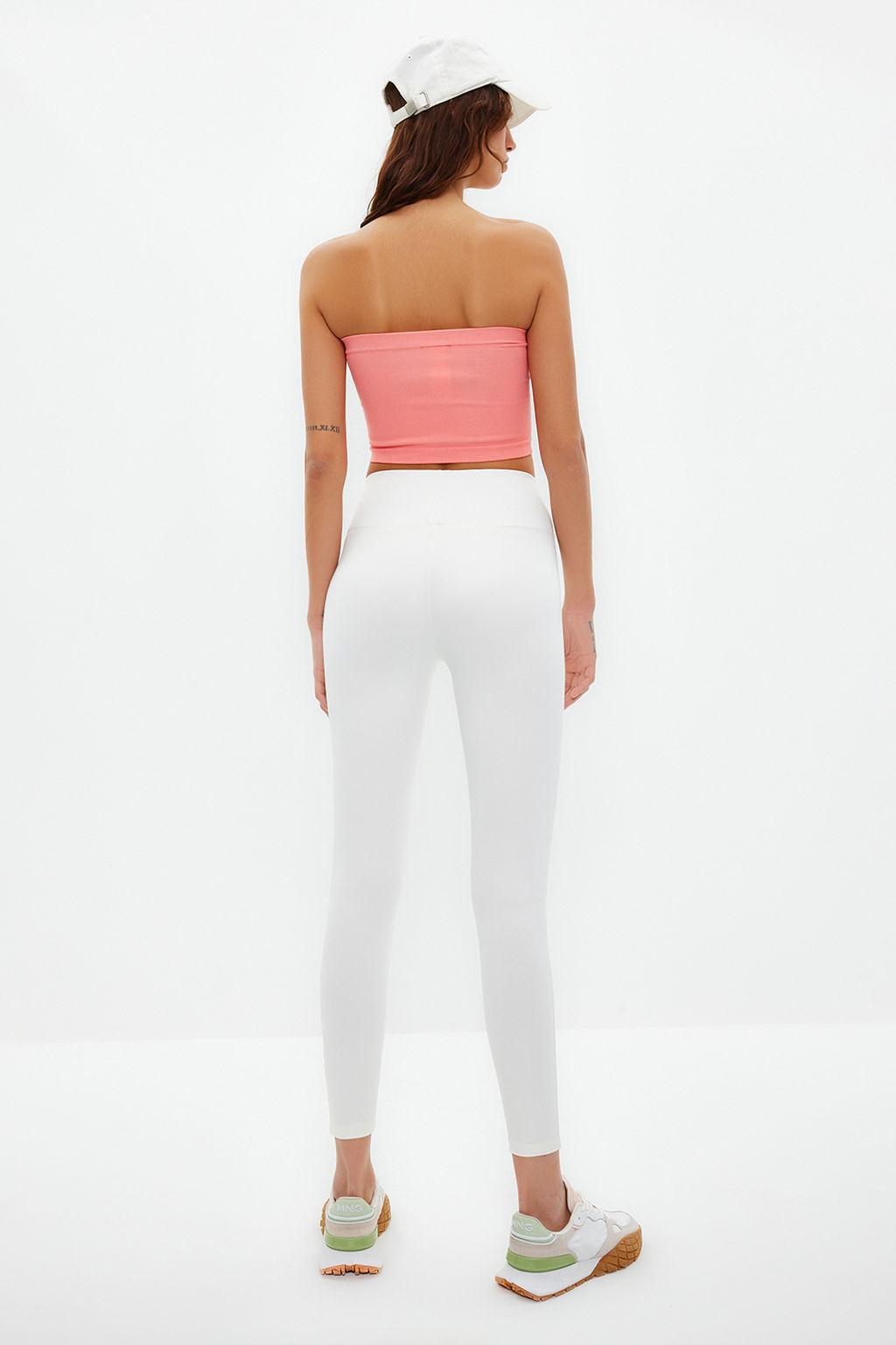 Kaymak Beyaz? Genis Bel Lastikli Ekstra Toparlay?c? Tam Boy Orme Spor Tayt TWOAW21TA0029