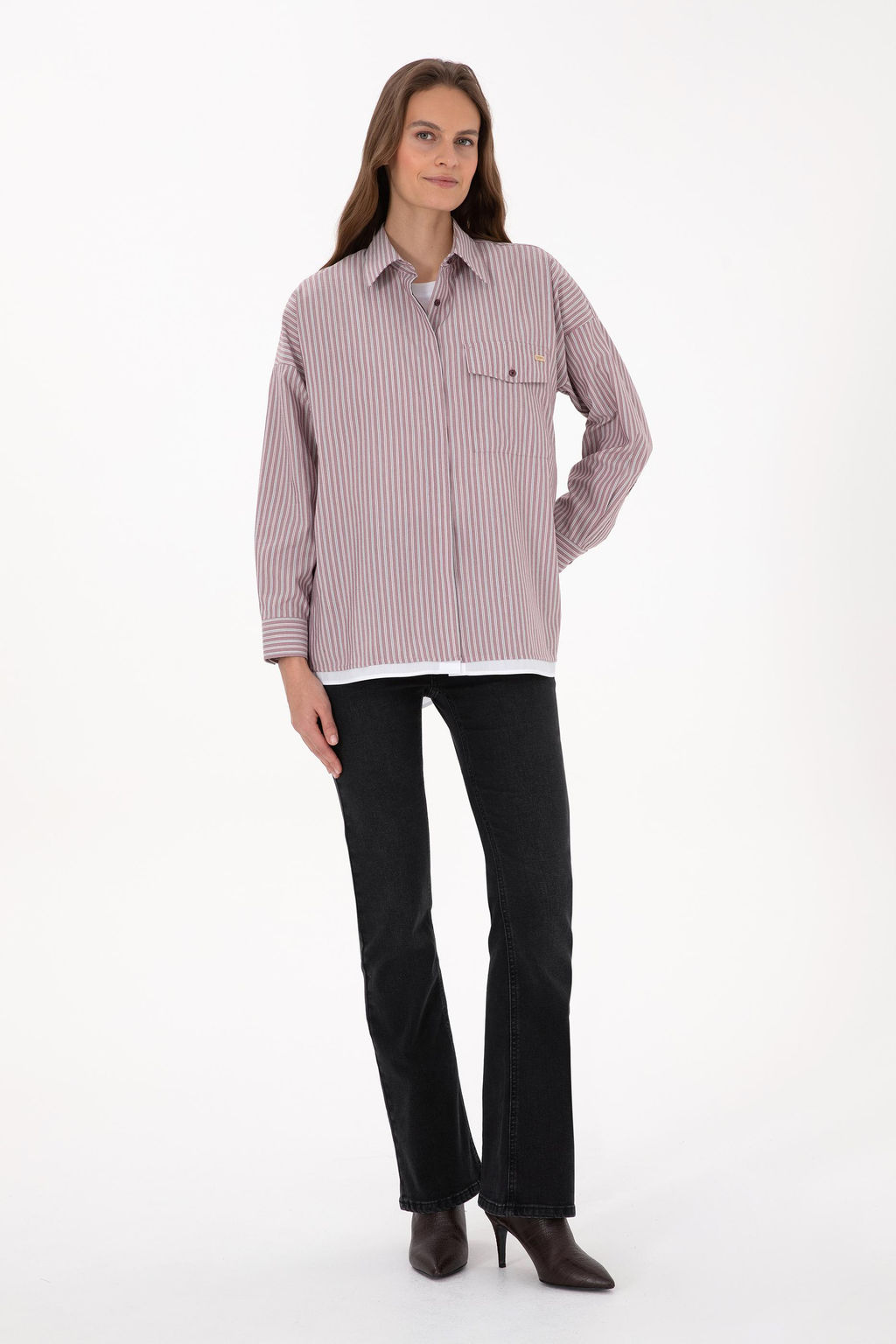 Kad_n Bordo _izgili Uzun Kollu G_mlek - U.s. polo assn фото 4