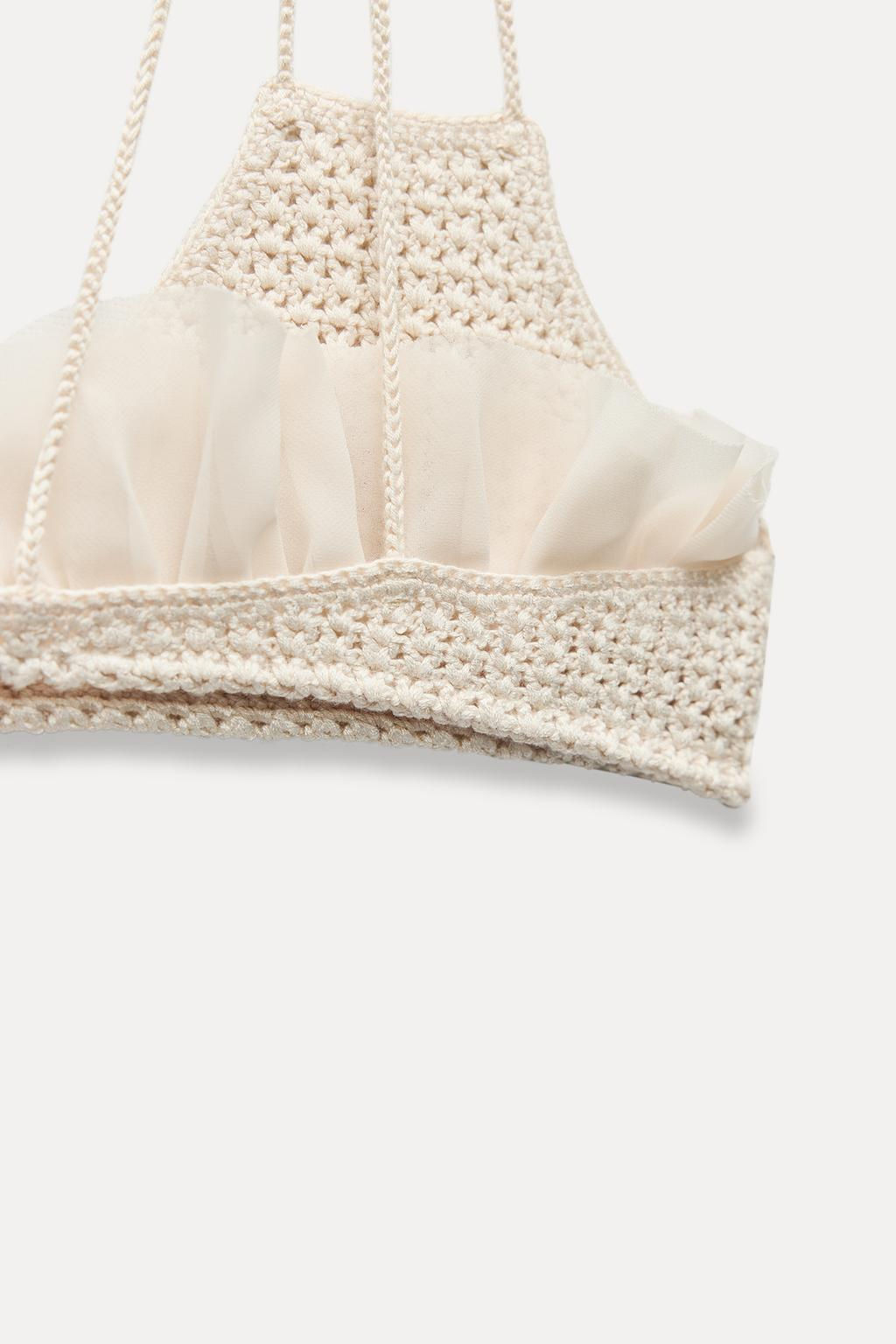TULLE CROCHET BRA - Zara фото 7