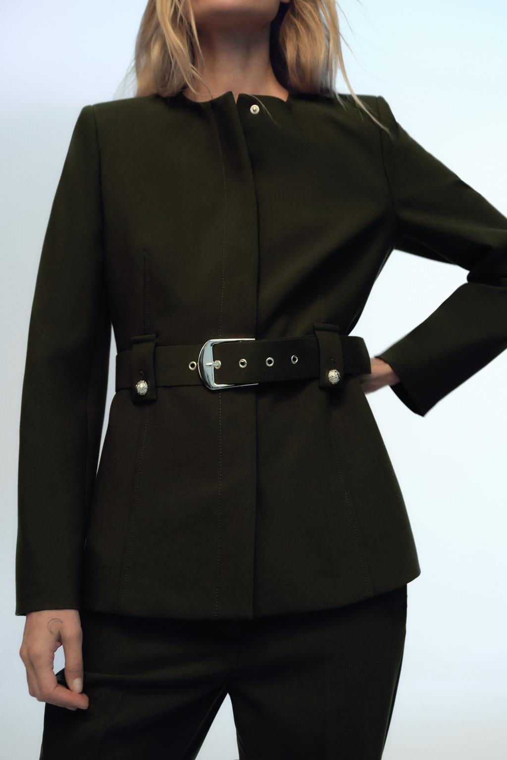 BLAZER WITH WIDE BELT - Zara фото 2