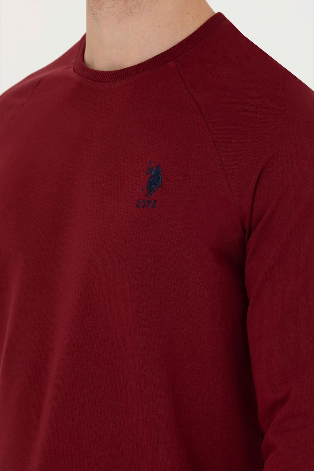 U. S. Polo Assn / Мужской бордово-красный базовый свитшот - U.s. polo assn фото 7