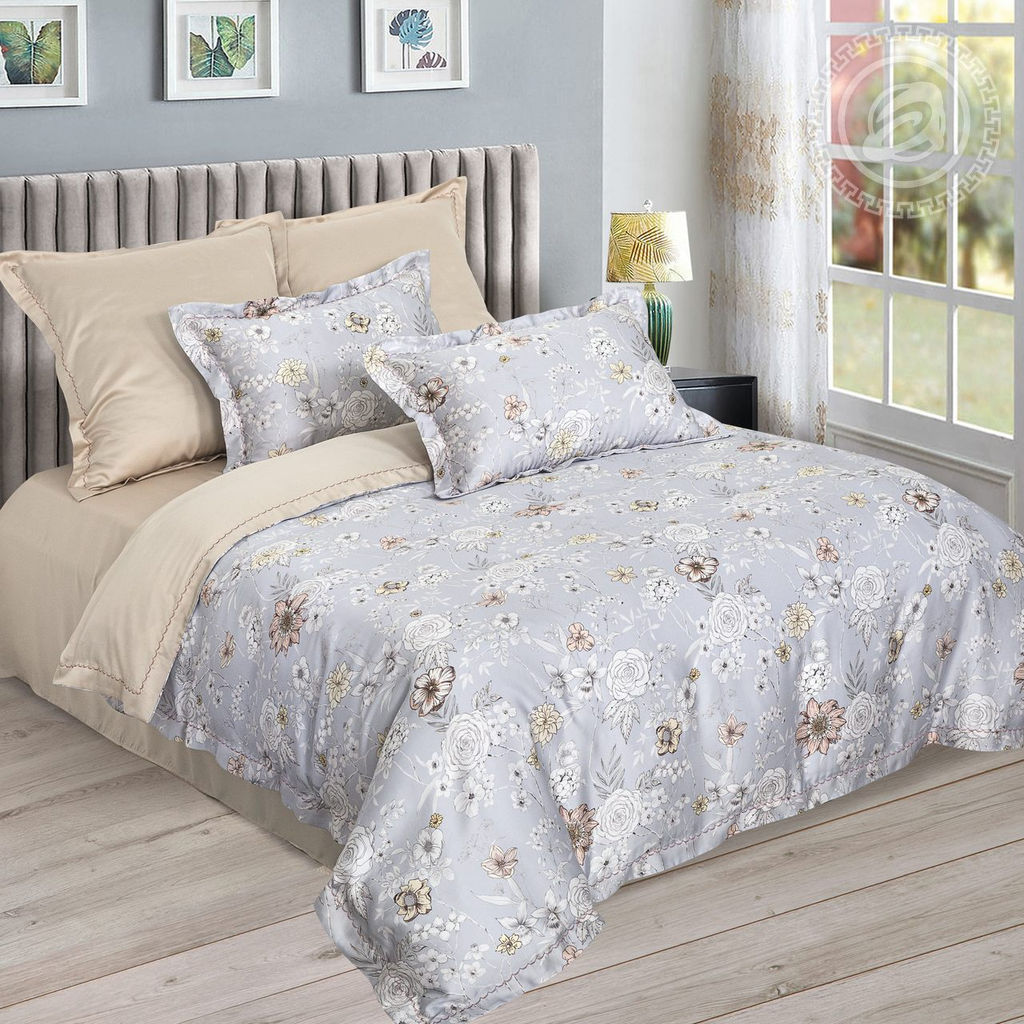 Постельное белье Шарлин (тенсель) Евро/Пододеяльник (молния, ушки): 1 шт.- 220*200; Простыня: 1 шт.- 260*240; Наволочка (молния, ушки): 2 шт.- 70*70; Наволочка (молния, ушки): 2 шт.- 50*70 Тенсел - Арт элегант фото 2