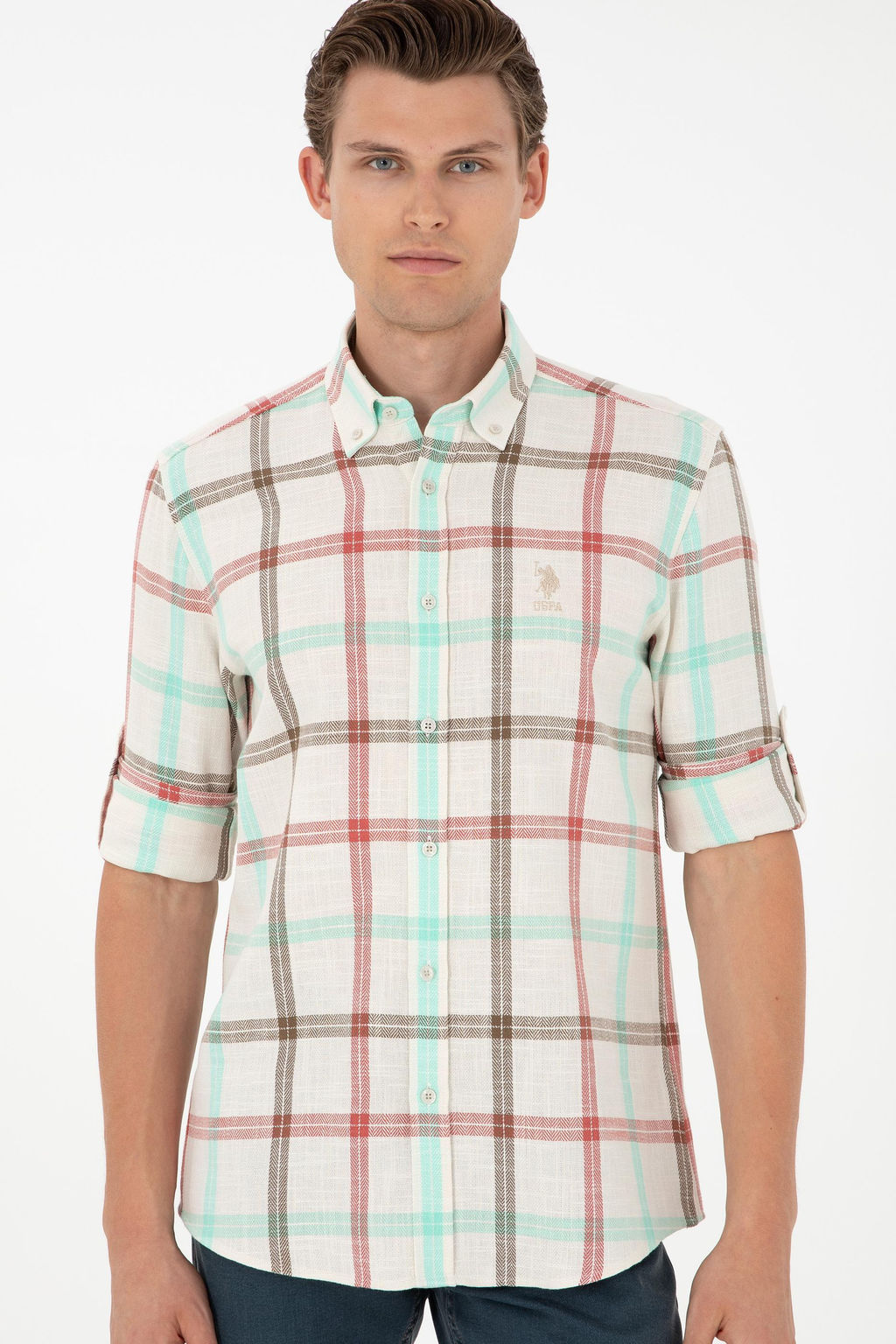 Мужская рубашка с длинным рукавом Stone - U.s. polo assn фото 3