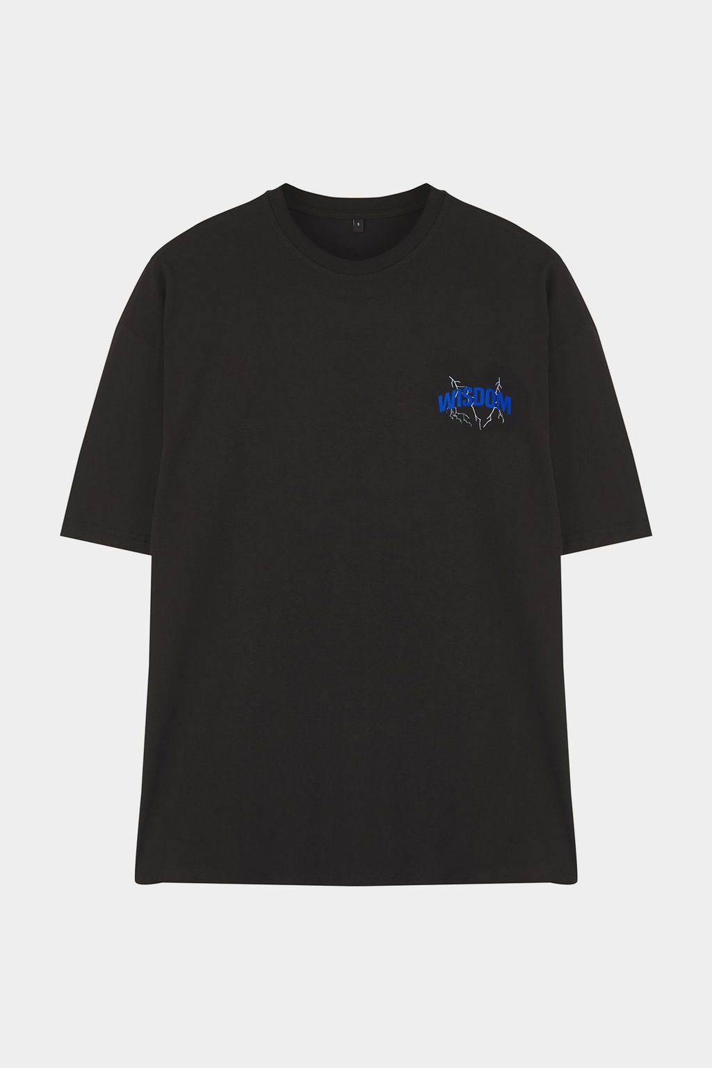 Trendyolmilla Man Siyah Oversize/Genis Kesim S?rt Yaz? Bask?l? %100 Pamuk T-Shirt TMNSS25TS00085  фото 4