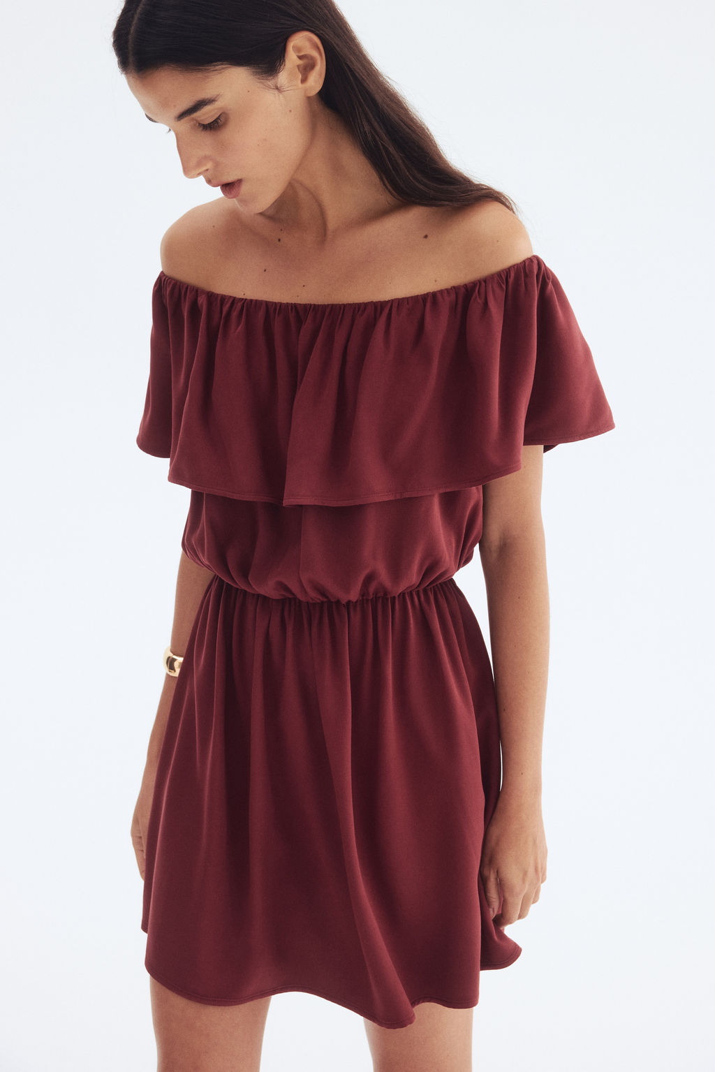 Vestido off-the-shoulder - H&m фото 2