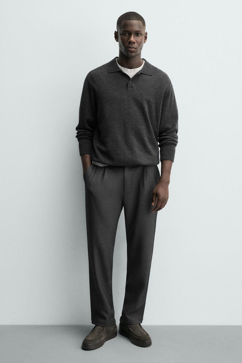 LEATHER MOC TOE SHOES - Zara фото 6