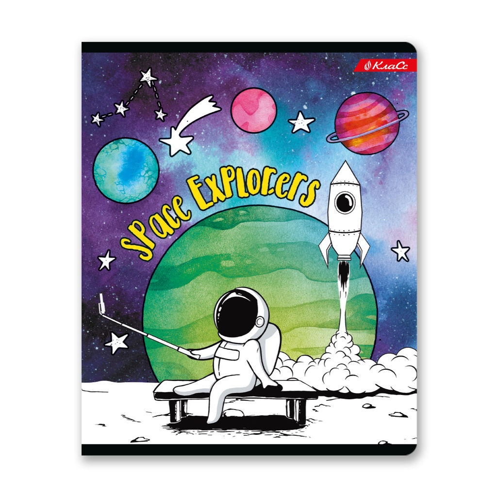 Светоч 48ТСК5_1_3_2 Тетрадь ученическая общая, A5 48 л. на скобе 65 г/кв.м , белизна 100 % 10 шт. линия 000321 Космос  фото 8