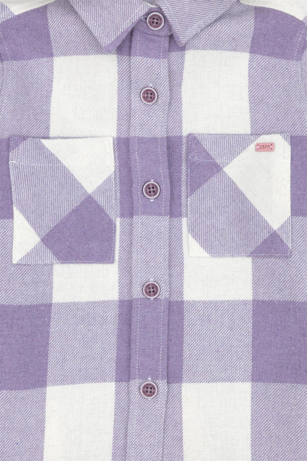 Сиреневая рубашка с капюшоном и длинными рукавами для девочки - U.s. polo assn фото 4