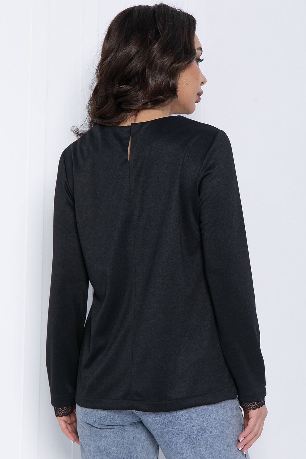 Блуза Палермо (черная) Б12530-25 - Lt collection фото 2