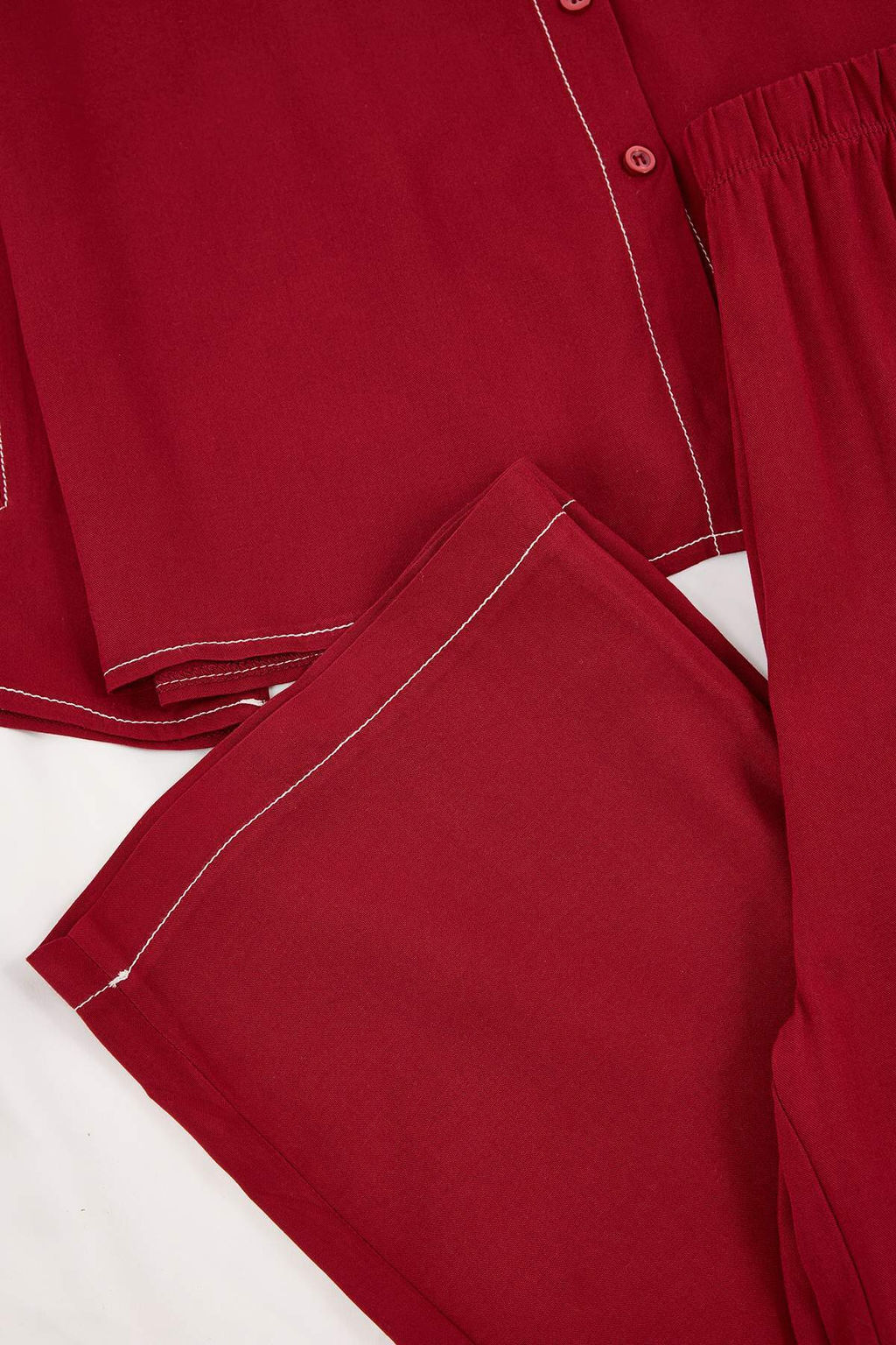 Bordo Duz Shally Dokuma Pijama Tak?m? THMSS26PT00003 - Trendyolmilla фото 6