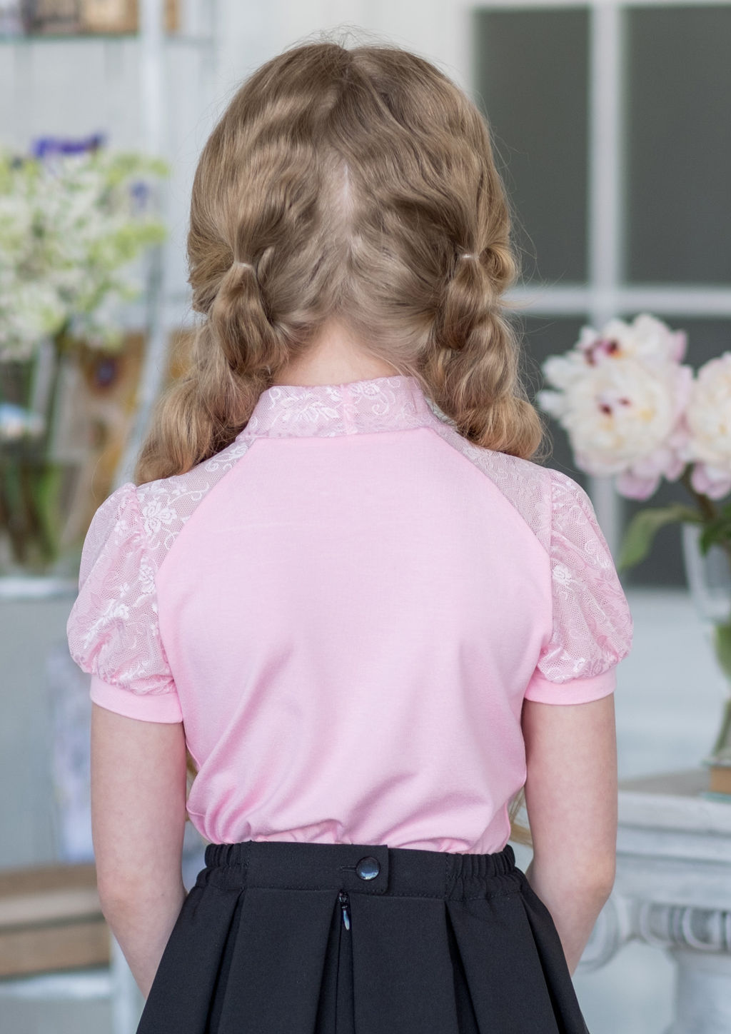 Ирма, блузка трикотажная розовый/128-64-57 - Alolika фото 4