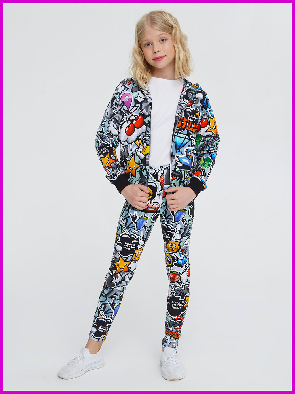 Леггинсы "Ассорти",beauty-розовый