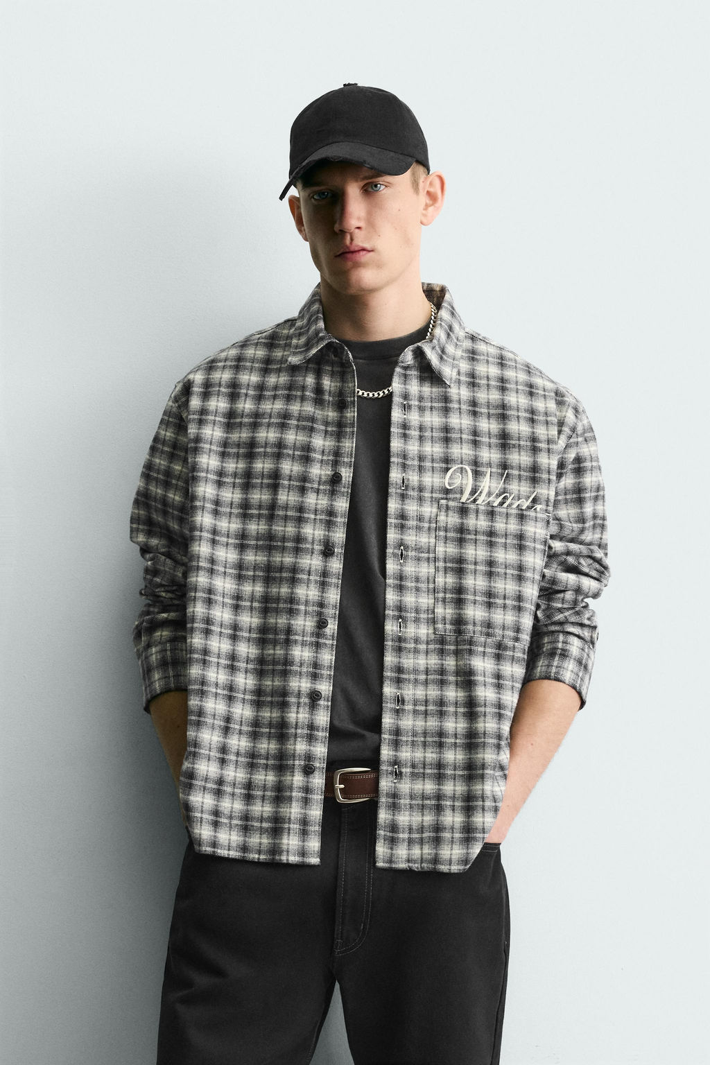 EMBROIDERED CHECK FLANNEL SHIRT - Zara фото 10
