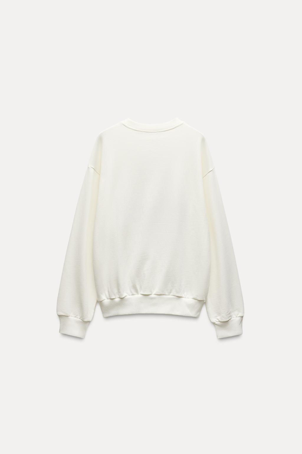 SWEATSHIRT WITH CONTRAST EMBROIDERY - Zara фото 5