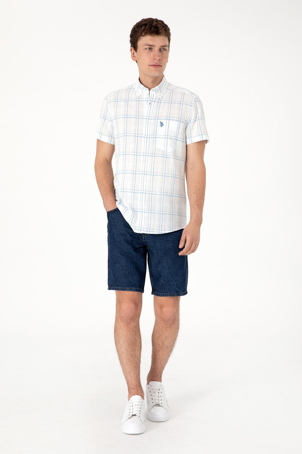 Erkek _ndigo K_sa Kollu G_mlek Sepette S_rpriz _ndirim - U.s. polo assn фото 4