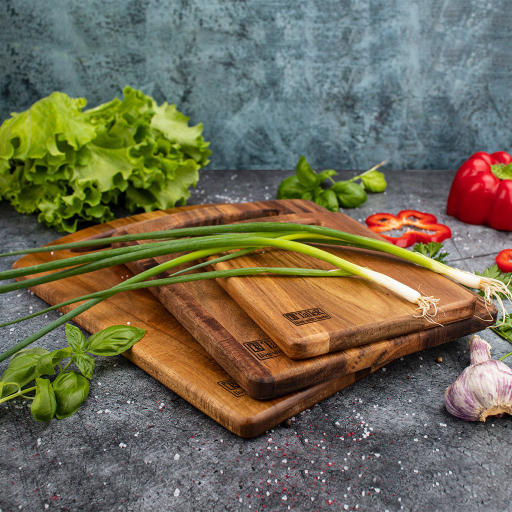 Доска разделочная из акации TalleR 28х20х1,5см, прямоугольная (Китай) - Домашняя мода фото 4