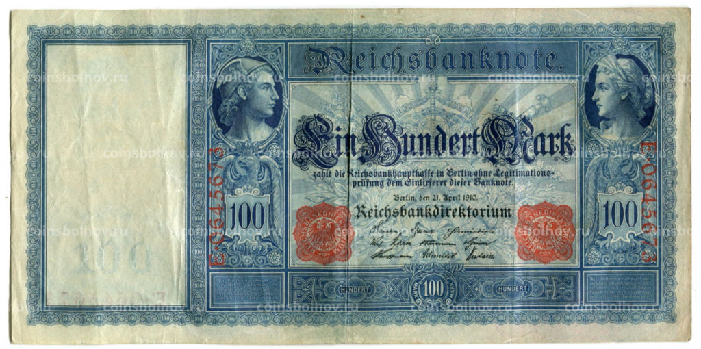 Банкнота 100 марок 1910 года Германия