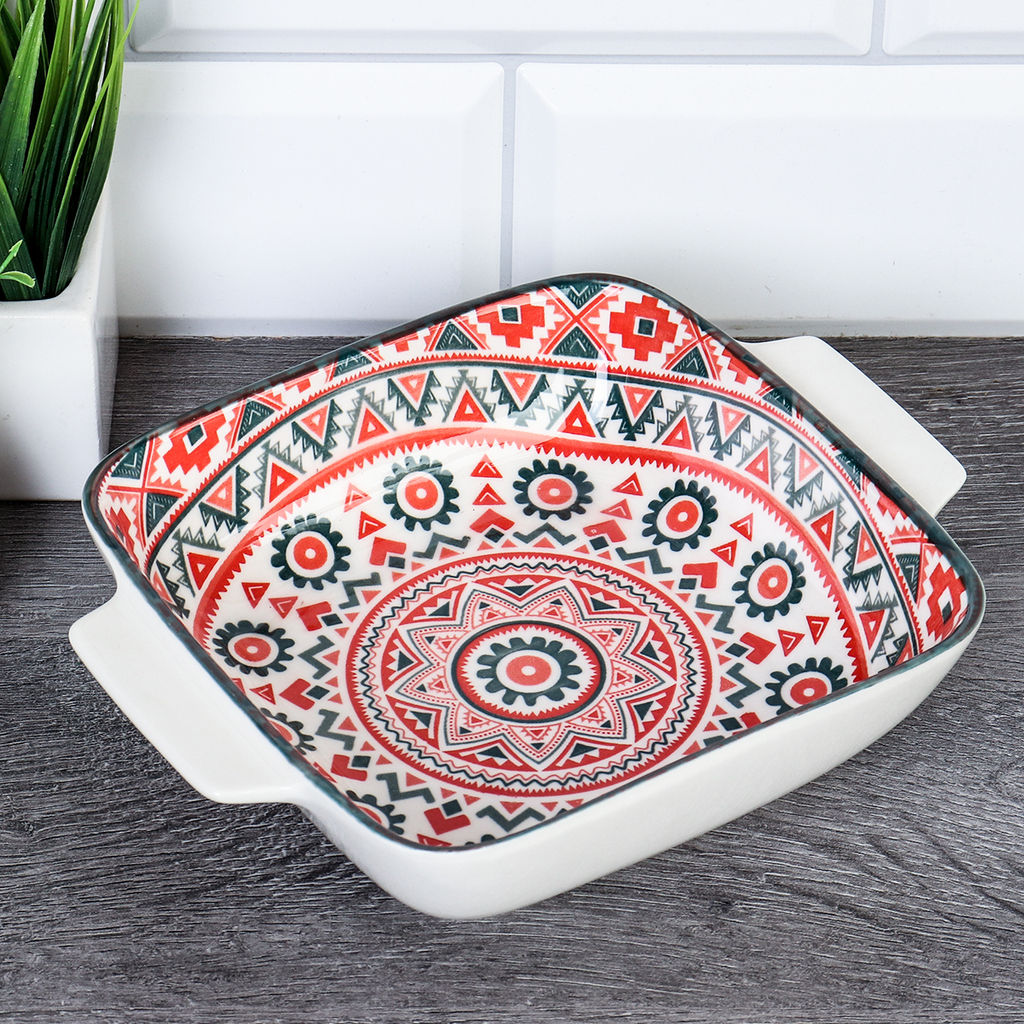 Блюдо квадратное 20*16*5 см с ручками, керамика арт. ZY066 (691773)
