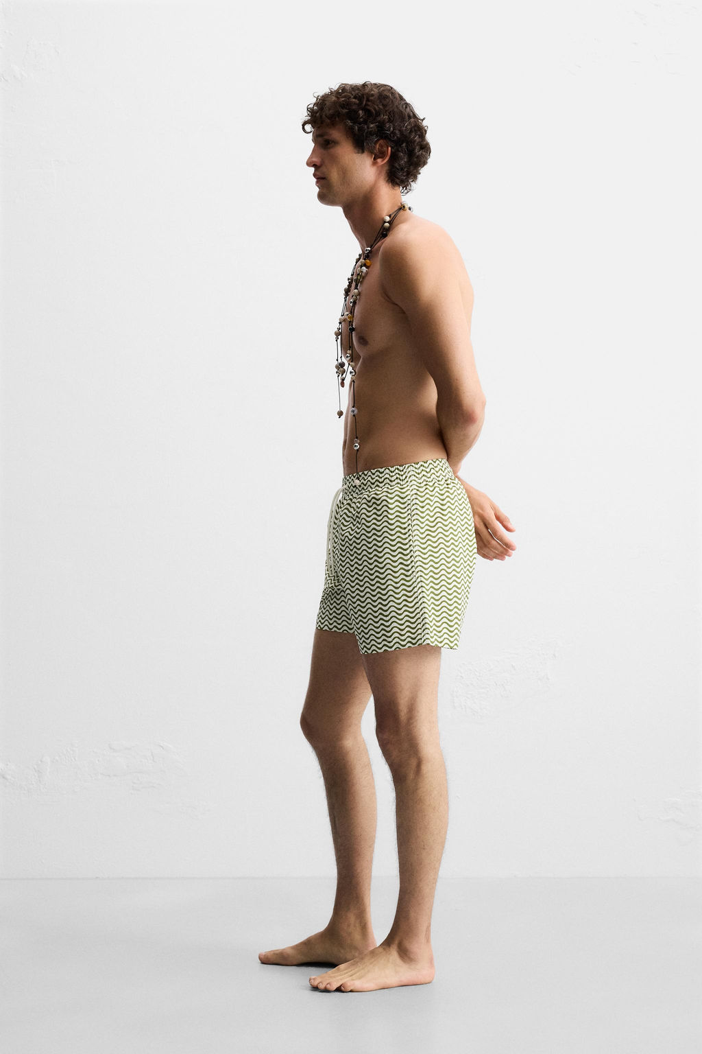 WAVY MID-LENGTH SWIMMING TRUNKS - Zara фото 5
