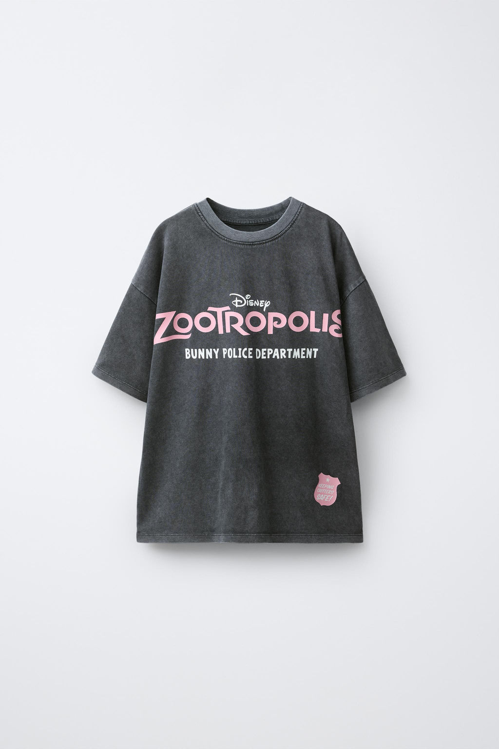 CAMISETA EFECTO LAVADO ZOOTR?POLIS  DISNEY / Gris antracita - Zara фото 3
