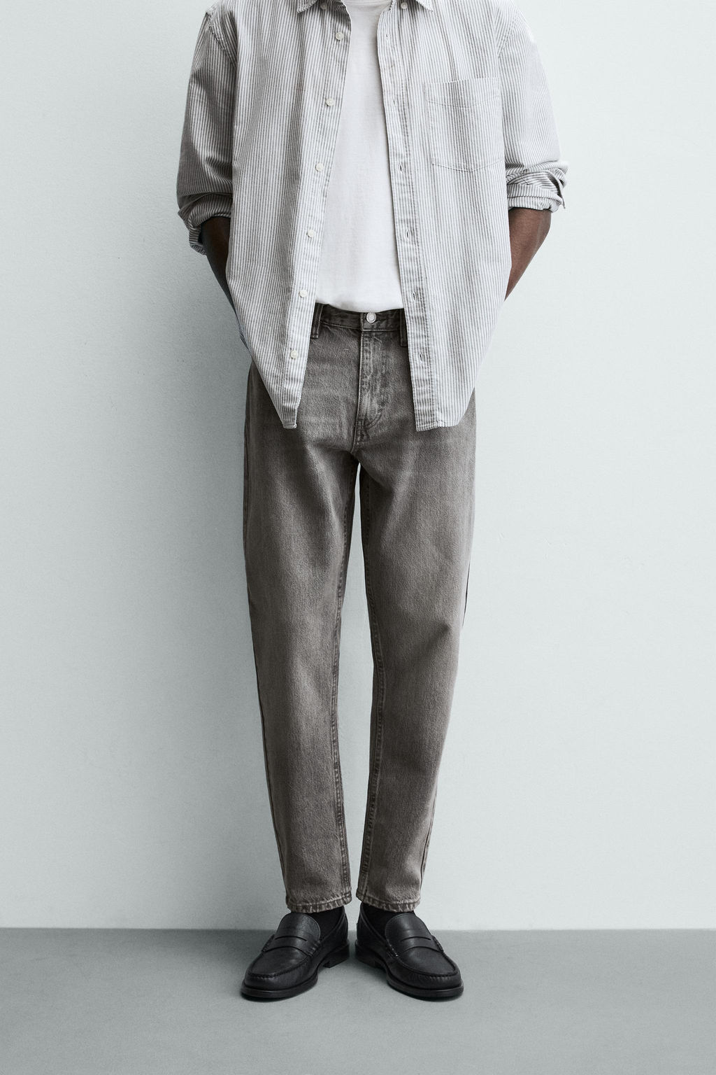 JEANS SLIM TAPERED FIT / Gris - Zara фото 2