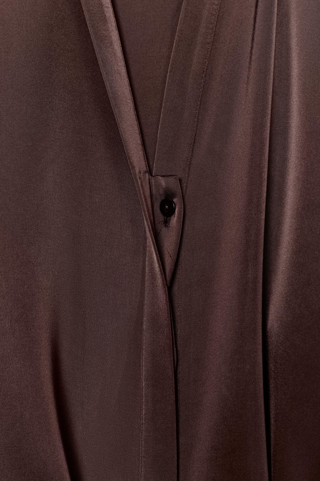 BLUSA SATINADA CINTUR?N / Marr?n chocolate - Zara фото 7