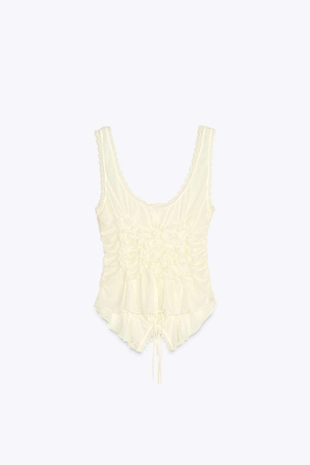 GATHERED TIE TOP - Zara фото 18
