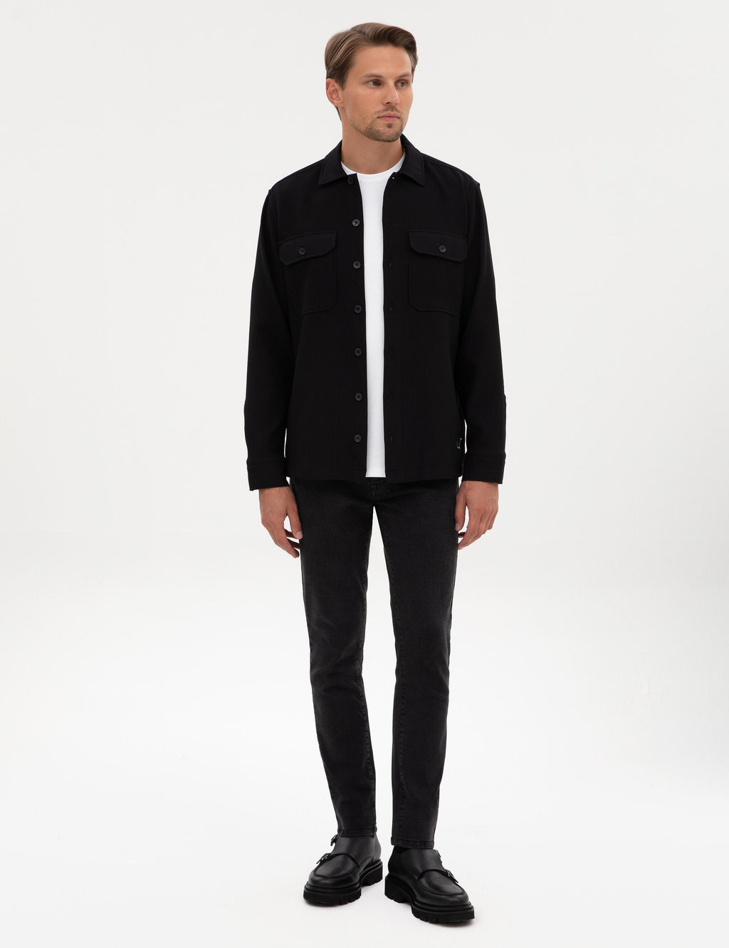 Siyah Comfort Fit Uzun Kollu G_mlek Ceket - Pierre cardin фото 4