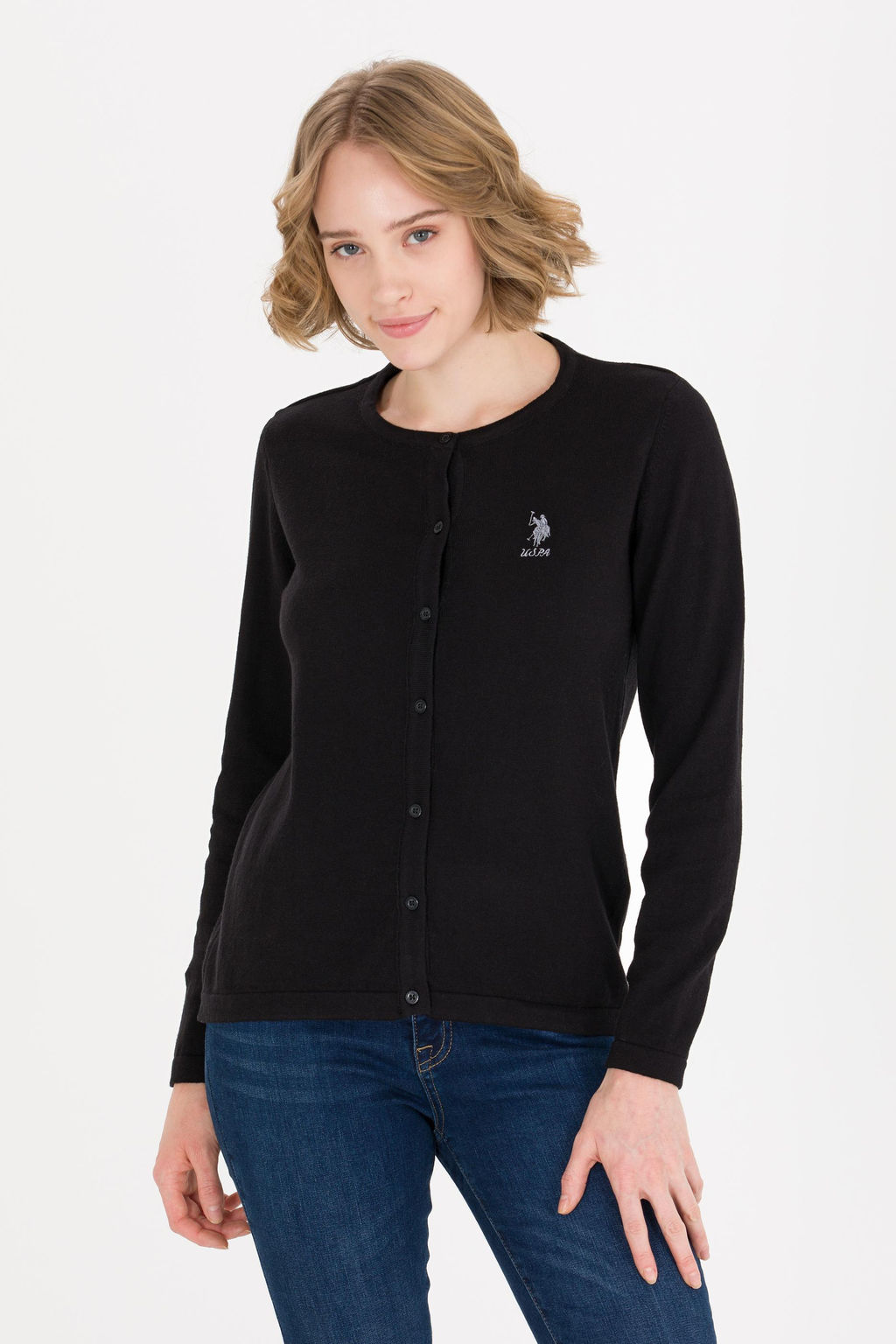 U. S. Polo Assn Женский черный базовый трикотажный кардиган - U.s. polo assn фото 2