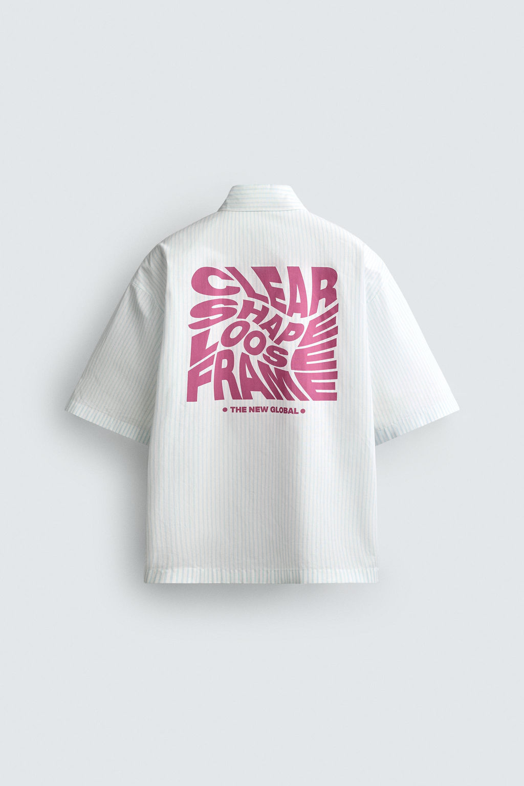 CAMISA BOXY FIT TEXTOS ESTAMPADOS / Blanco / Gris - Zara фото 8
