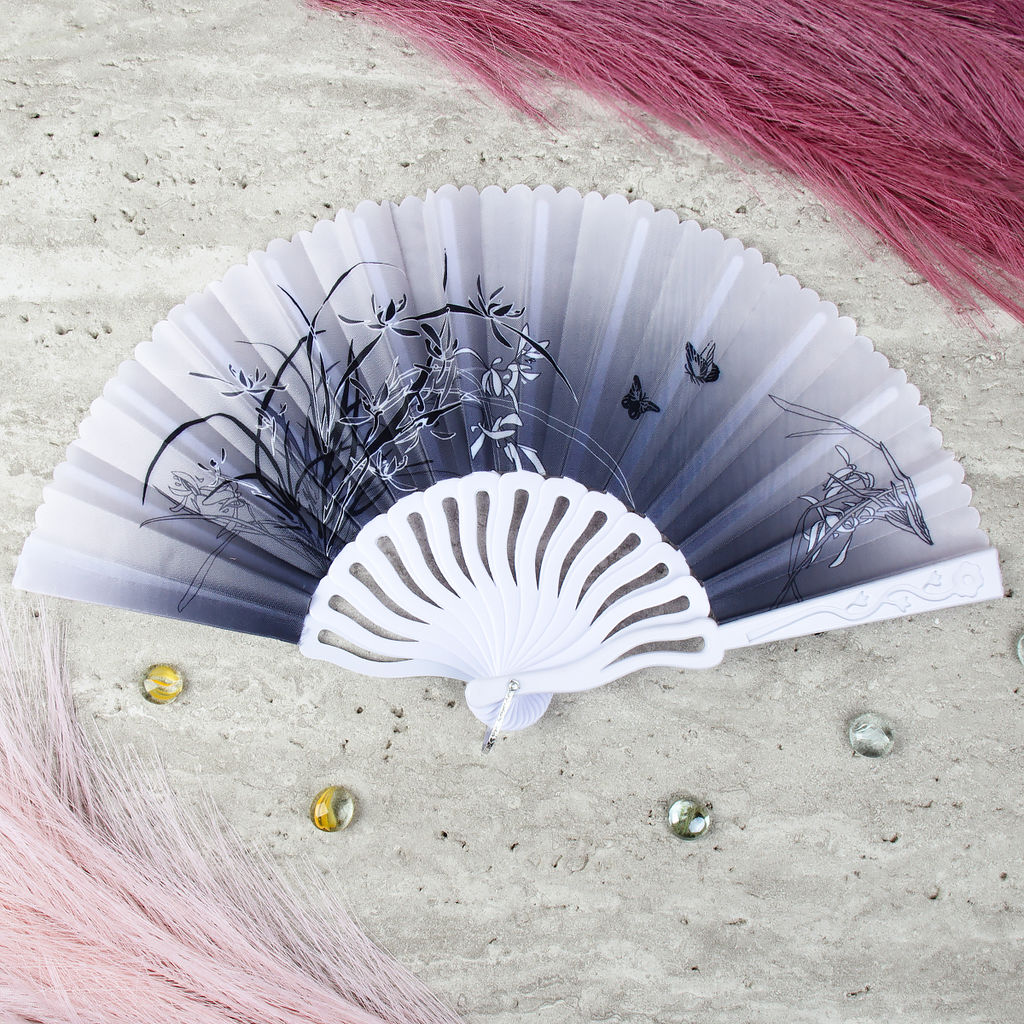 Веер 23 см / 622-8 /уп 12/600/ микс, пластик, полиэстер - Галеонтрейд фото 13