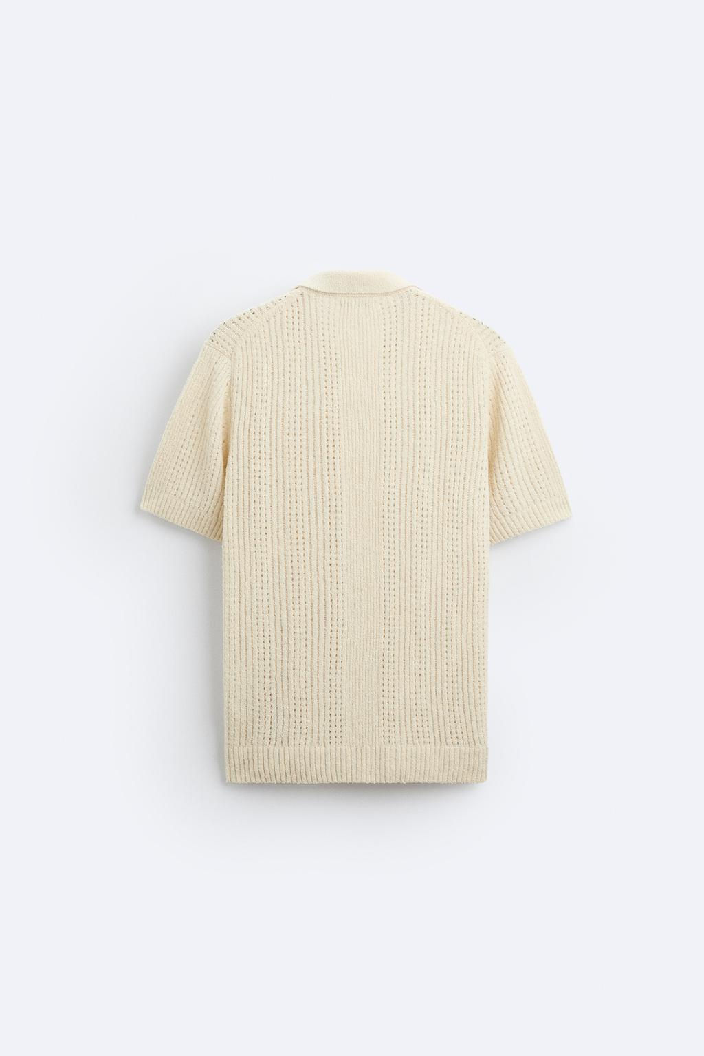 TEXTURED KNIT POLO SHIRT - Zara фото 7