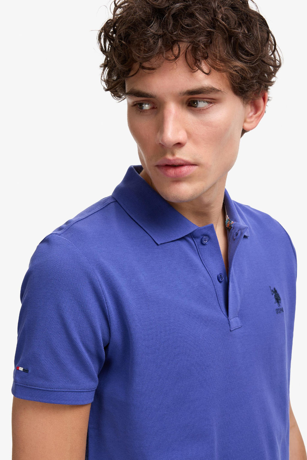 Erkek Slim Fit Polo Yaka Mavi Basic Ti__rt - U.s. polo assn фото 2