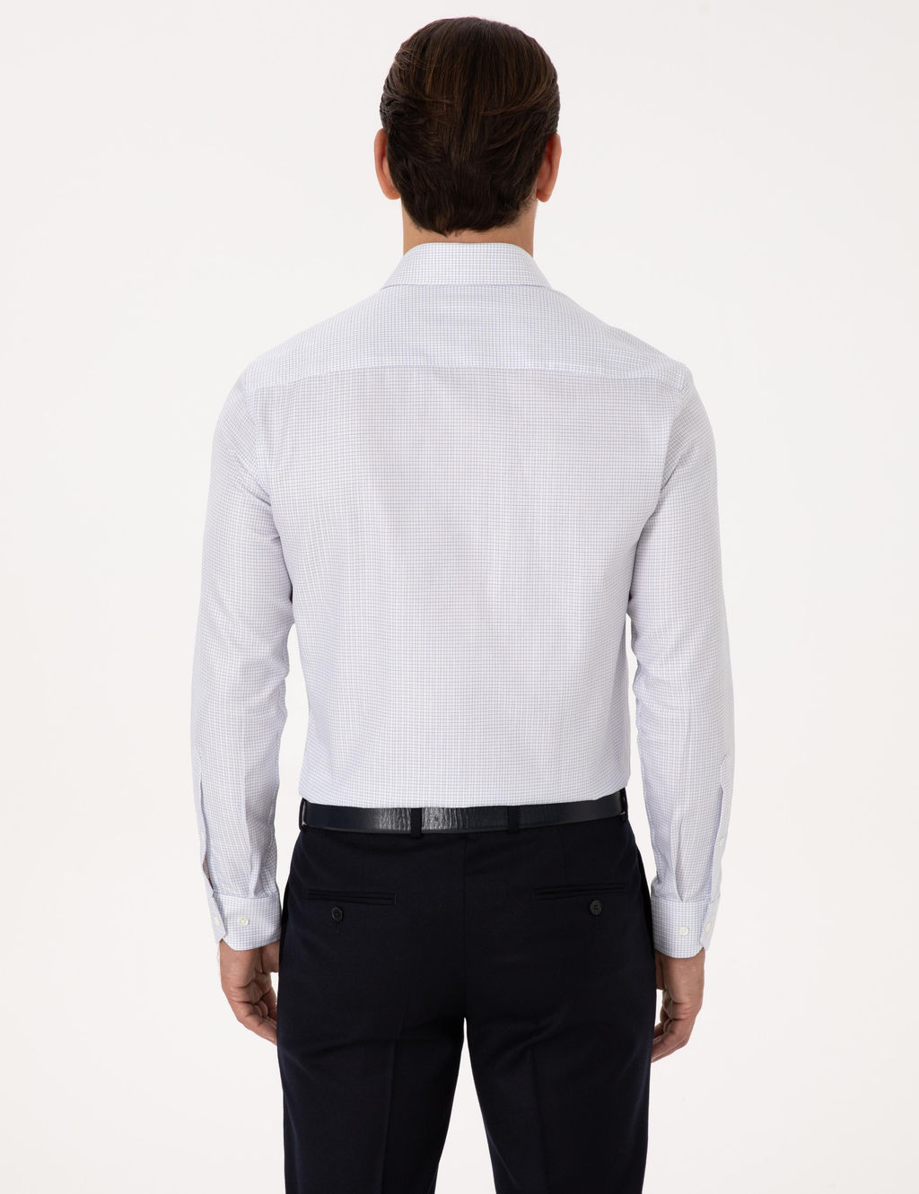 Beyaz Slim Fit %100 Pamuk Kareli G_mlek - Cacharel фото 5