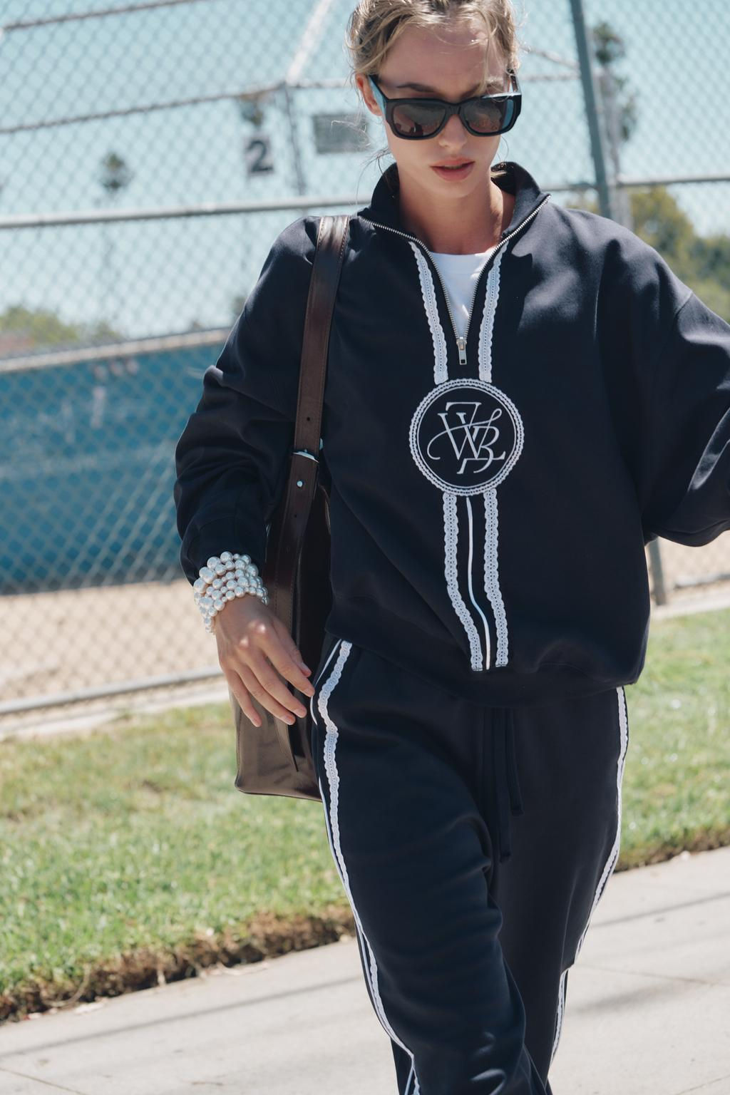 LACE TRIM SWEATSHIRT WITH EMBROIDERY - Zara фото 2