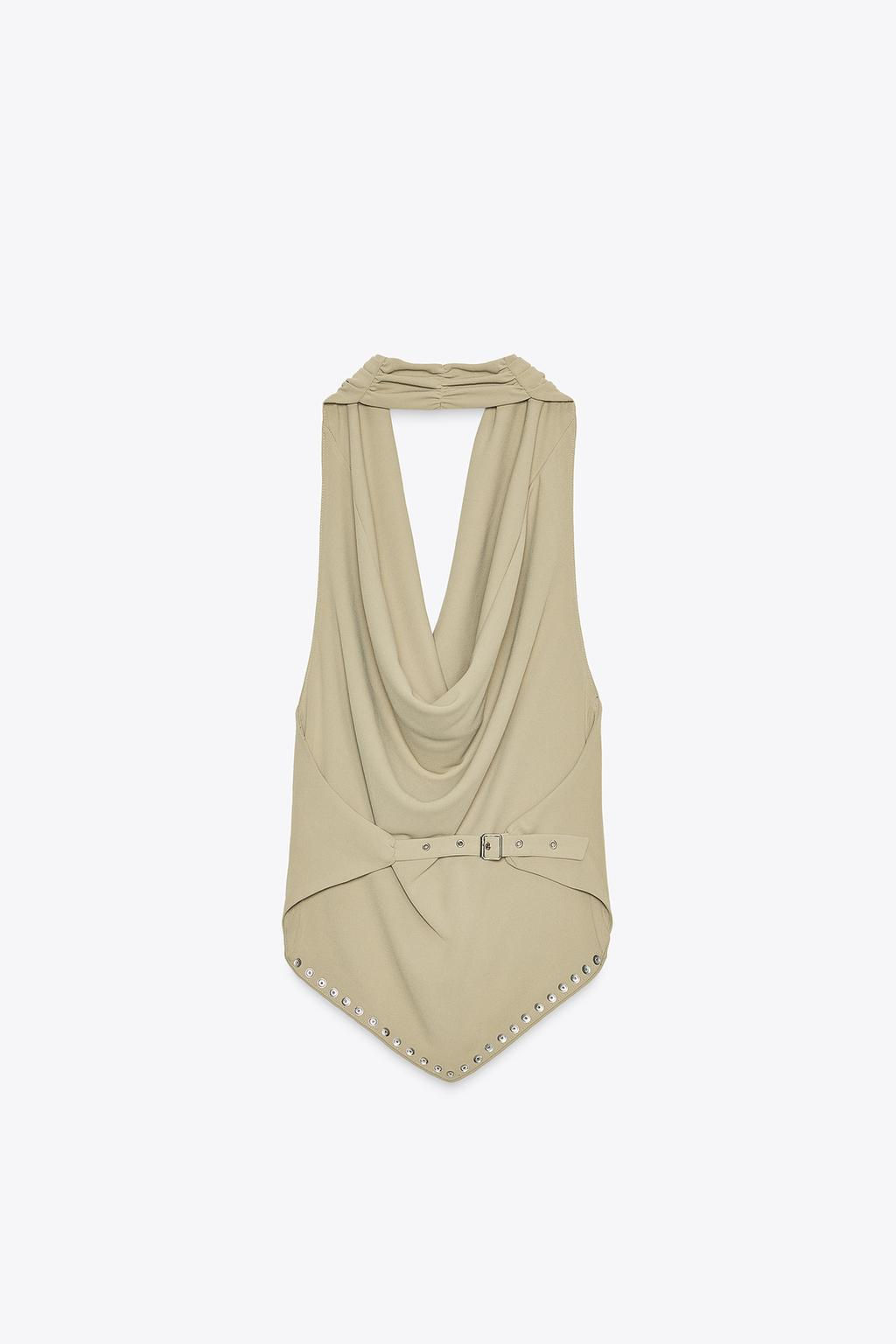 STUDDED HALTER TOP - Zara фото 3