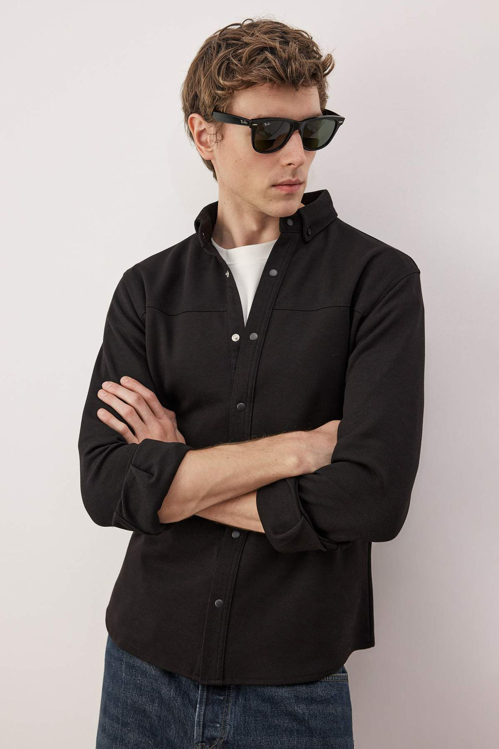 Antrasit Regular Fit Dokulu Erkek Gomlek TMNAW26GO00023 - Trendyolmilla фото 16