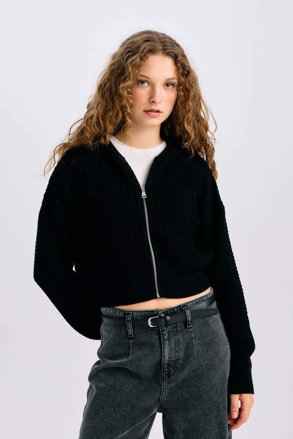 Regular Fit Kapusonlu Fermuarl? Triko H?rka - Defacto фото 5