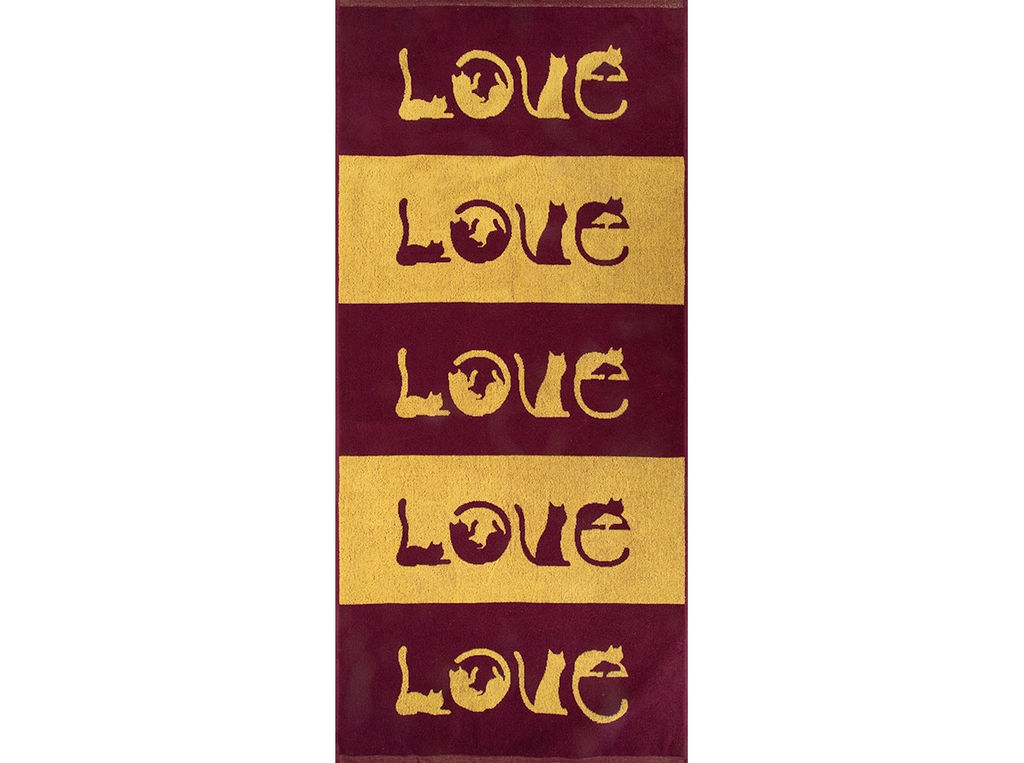 Полотенце махровое 6с102.411ж1 LOVE-кот(кр.дерево1) 67х150см