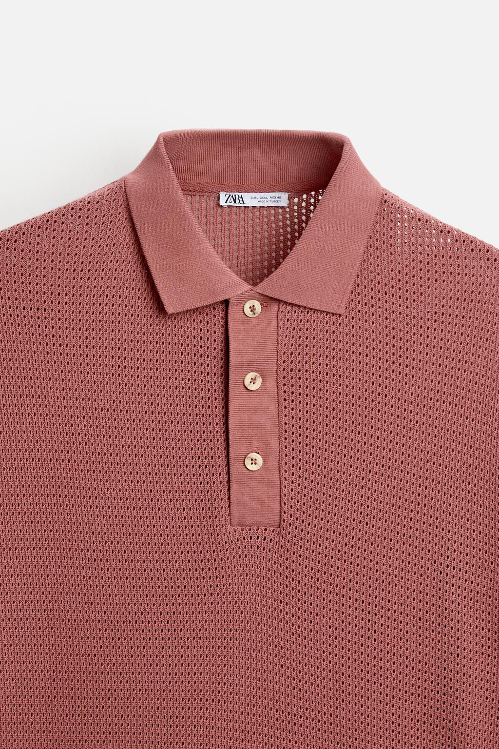 OPEN TEXTURED POLO SHIRT - Zara фото 4